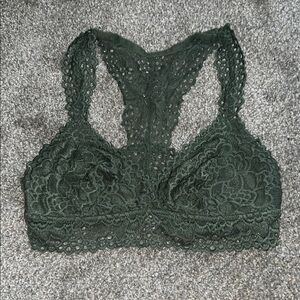 Aerie Green Lace Racerback Bralette